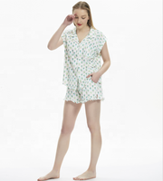 Pyjamas en bambou imprimés numériquement sur mesure, 2 pièces, super doux, vente en gros, ensembles de pyjamas pour femmes, col rabattu, vêtements de nuit pour femmes