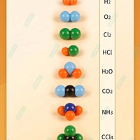 Kit de chimie STEM 38 pièces pour enseignants et étudiants, modèle de remplissage spatial moléculaire proportionnel H C N O CL