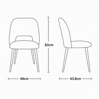Chaise de salle à manger polyvalente à dossier incurvé en éponge haute densité, vente chaude directe usine, siège élégant multi-usages pour food court et cuisine