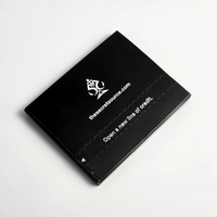 Petite boîte d'enveloppe d'emballage en papier avec bandes de déchirure pour cartes de crédit d'affaires personnalisées noires en gros