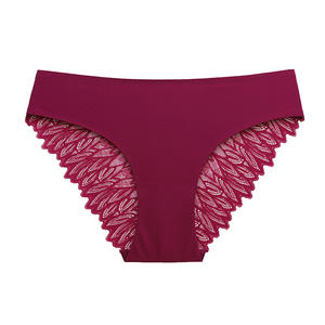 Groothandel Sexy Kant Ondergoed Voor Vrouwen Zijdeachtige Naadloze No Show Slipje Dames Transparante Bikini Lichtgewicht Brutale <span class=keywords><strong>Hipster</strong></span> - Product Image 3