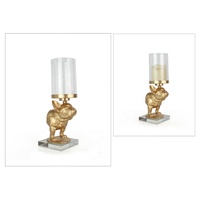 Ganze verkauf harz und glas gold tier skulptur kerzenhalter home zubehör dekoration handwerk figur kerze gläser