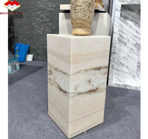 Nuovo Tavolo da Pranzo in Marmo Rosa Calacatta, Tavolino Rotondo in Marmo Rosa, Lastra di Marmo Rosa Naturale per Arredamento Casa e Isola - Product Image 4