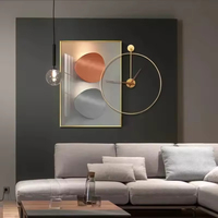 Reloj de pared de porcelana de cristal moderno, luz de pared, decoración de habitación de Arte de lujo, reloj de pared, decoración de pintura