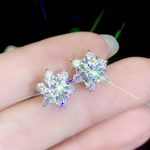 Nuovi Orecchini a Perno con Fiore di Cristallo, Eleganti Gioielli da Donna di Tendenza Stile Celebrità - Product Image 6