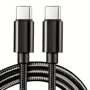 6ft 2M 60W USB <b>C</b> <b>to</b> USB <b>C</b> Fast Charger <b>Cable</b> Braided Nylon Jacket for Mobile Phone <b>Type</b> <b>C</b> Charger <b>Cable</b> - Product Image 1