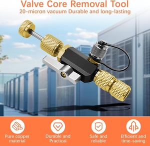 <strong>HVAC</strong> Valve Core Removal Installation <strong>Tool</strong> 1/4" 5/16" Dual Valve Vacuum-Rated 20 Microns Compatible R32/R410A/R22/R12/R407 - Product Image 5