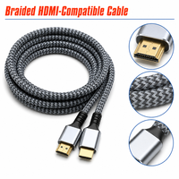 Câble Looyotul 50m Ultra Haute Vitesse 2.0 4K 60Hz 3D ARC Connecteurs Plaqués Or Ethernet pour TV UHD Roku TV (Argenté)