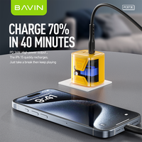 Pabrik BAVIN transparan PC873E steker uk pd 36w Tipe c portabel ponsel android dinding pengisi daya Cepat