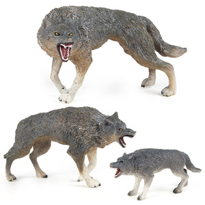 Modellino di animale selvatico per la simulazione dell'intelligenza cognitiva dei bambini Xinhen, giocattoli con figurine di lupo maschio, lupo femmina e cucciolo - Product Image 5