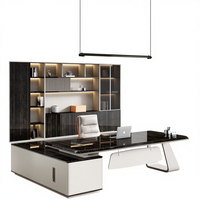 Ensemble de bureau de direction de luxe, chaise de bureau de direction, combinaison simple et moderne, bureau en bois haut de gamme pour président et directeur