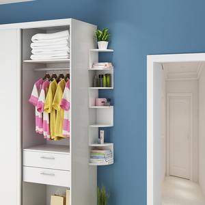 Étagère de rangement de cuisine d'angle Étagère d'angle en plastique avec support mural sans perforation <span class=keywords><strong>pour</strong></span> chambre à coucher et armoire murale triangulaire - Product Image 1