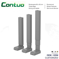 Kit de colonne de levage télescopique intelligente 24VDC 800N à 3 étages, levage rapide 40mm/s avec boîtier de commande et télécommande pour pied de bureau assis-debout