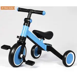 عربة الأطفال الصغيرة من Itaride للأطفال من 1-6 سنوات دراجة ثلاثية العجلات مزودة ببدال ثلاثي العجلات مزودة بعجلات للتوازن 3 في 1 دراجة الأطفال