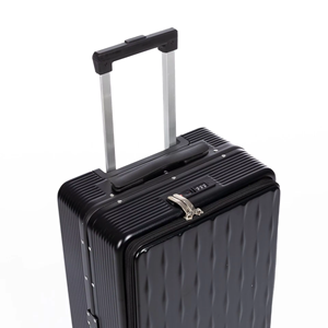 Benutzer definiertes Logo 20-Zoll-Luxuskoffer mit strap azier fähigem Edelstahl-PC-Aluminium rahmen Spinner <span class=keywords><strong>Caster</strong></span> Silent Wheels mit Front öffnung - Product Image 5
