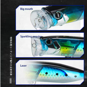 Leurre de pêche rigide OEM 90mm/18.8g avec hameçon triple, leurres flottants bioniques artificiels à yeux 3D pour la pêche en mer - Product Image 4