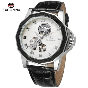 Forsining-reloj automático con número <span class=keywords><strong>romano</strong></span> para hombre, pulsera mecánica personalizada retro hueca - Product Image 2