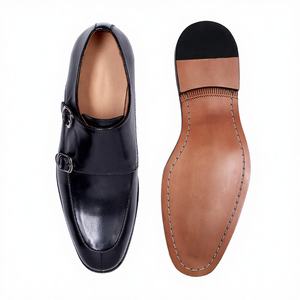 Chaussures habillées pour hommes à double boucle et bout rond - Cuir véritable Printemps Été Bureau Mariage Extérieur - Product Image 4