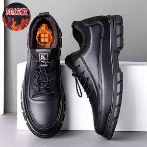 K Fashion <b>Shoes</b> Men's Black Leather Casual <b>Work</b> Boots Warm Lined Winter Sneakers <b>Comfortable</b> Durable Outdoor Wear - Product Image 4