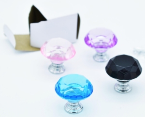 مقابض أبواب زجاجية كريستالية زرقاء اللون للخزائن بالجملة - Product Image 4