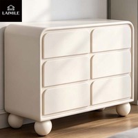 Commode moderne courbée sur mesure à 6 tiroirs, en bois blanc, pour villa, appartement, chambre à coucher, meuble de rangement, vente en gros