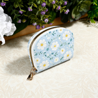 Porte-cartes personnalisé avec fermeture éclair, mini porte-monnaie portable, pochette de rangement pour cartes et pièces de monnaie avec logo et motif personnalisés OEM pour femmes
