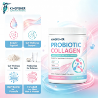 Poudre de boisson beauté au goût baies, peptides de collagène hydrolysés en gros avec probiotiques pour le bien-être quotidien, marque privée ODM