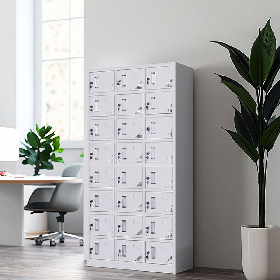 24 Door Heavy Duty Steel Locker - Anti-Rust Powder Coated Storage ...