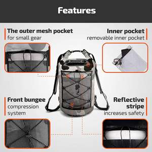 Mochila Impermeable de Alta Resistencia con Logotipo Personalizado, 20L 30L 40L, Forro de PVC, Cierre de Cremallera, para Deportes Acuáticos y Aventuras, Directo de Fábrica - Product Image 5