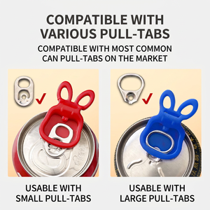 <b>Bow</b> Nail Protector Can Opener Cute Long Nail Saver Keychain Beverage Soda Lid <b>Pull</b> Helper - Product Image 2