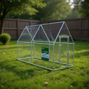 Fournitures pour petits animaux, cage à poulets 157,5x39,4x74,8 pouces en acier galvanisé, durable, extérieur, toutes saisons, modèle D0100XURUD2 - Product Image 2