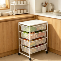 Carrito de Almacenamiento de Hierro de 4 Niveles con Ruedas, Diseño Desmontable Ecológico para Hogar, Oficina, Cocina y Baño