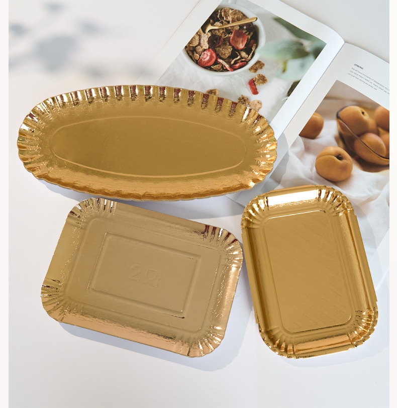 Eco-Friendly Cardboard Paper Plates Greaseproof Thickened Paper Tray for Hotels Restaurants Disposable Paper Bowl