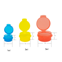 Contenants cosmétiques en plastique PP 1g 3g 5g 10g avec couvercle à charnière, petits pots vides miniatures à rabat