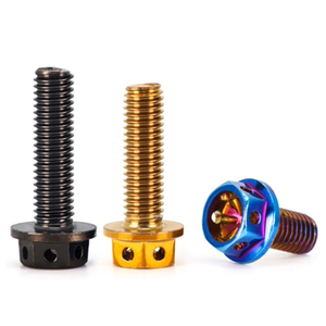 Fixation à vis M8 M10 M12 Gr2 Gr5 Grade 2 Grade 5 Acier allié au titane Anodisé Boulon à bride dentelée hexagonale avec filetage complet et He - Product Image 5