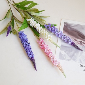 Flores de Lavanda Artificiales al por Mayor, Color Morado y Blanco, con Tallo Largo, para Navidad, Graduación, Pascua, Bodas y Decoración del Hogar - Product Image 4