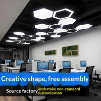 Lampu Gantung LED Bentuk Sarang Lebah Heksagonal Besi Kreatif untuk Kantor, Gym, Warnet & Pusat Perbelanjaan - Desain Industrial