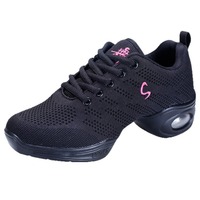 Chaussures de danse jazz modernes pour femmes, légères, avec talon coussiné, empeigne en mesh et PU, chaussures de danse durables