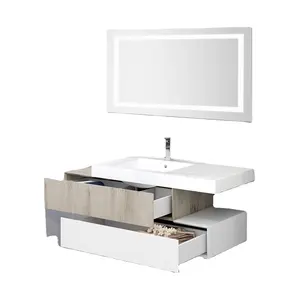 Dmd — peinture de contreplaqué de PVC en mélamine avec miroir intelligent, vêtements de salle de bains, Vanity à suspension murale, vente en gros, oem odm moderne MDF