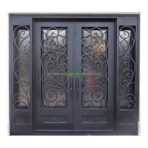 Nuevos Diseños/Modelos de Puertas de Hierro Forjado de Seguridad Residencial de Lujo <span class=keywords><strong>2023</strong></span>/Puertas Principales de Hierro Forjado - Product Image 1