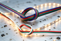 Cable de Extensión Plano Trenzado RGB de 4 Pines UL2468, Cable Aislado de PVC OFC Estañado para Tira de Luz LED RGB