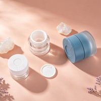 Envase Cosmético de Doble Capa con Espátula, Envase Vacío para Crema Facial, Envase para Crema Corporal, Envases de 50 ml para Crema