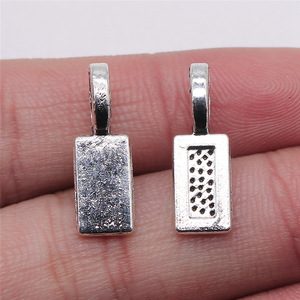 Support de pendentif rectangulaire à coller 21x6.7mm à 1 boucle en alliage de zinc argent antique pour collier <span class=keywords><strong>Scrabble</strong></span> - Product Image 1