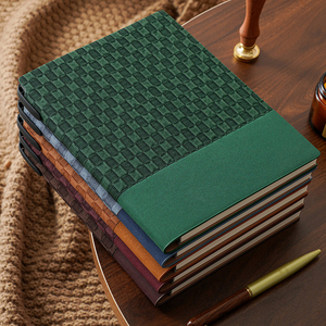 Set Regalo Agenda A5 Vintage <span class=keywords><strong>a</strong></span> <span class=keywords><strong>Quadretti</strong></span> con Logo Personalizzabile, Blocco Note in Carta Dowling, Cancelleria per Ufficio - Product Image 2