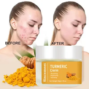 Private Label Natural Daily Face Moisturizer Cream Sulfate Free Firming Brightening Anti Wrinkles Vitamin E Turmeric Creams