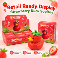 Jouet anti-stress en forme de canard fraise, grande taille, jouet à presser en farine, simulation de nourriture