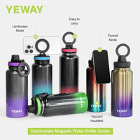 NOUVEAU Flacons sous vide personnalisés de 24oz 32oz bouteille d'eau isolée en acier inoxydable bouteille d'eau magnétique magsafe avec support pour téléphone