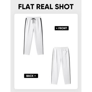 FOXA Men's Sweatpants Wide Leg Drawstring Waist Casual Stretch Track <b>Pants</b> Midweight Cotton <b>Spandex</b> - Product Image 5