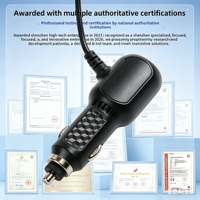 Cargador de Coche con Cable para Encendedor de Cigarrillos - Puertos USB Tipo C Dobles, Fuente de Alimentación de 4.5A, 12-24V, 1 Año de Garantía
