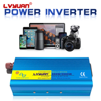 Convertisseur de courant Lvyuan 2000w 1000w 12v 24v Convertisseur de courant pour voiture DC 110v 220v Onduleurs à onde sinusoïdale pure avec prises EU